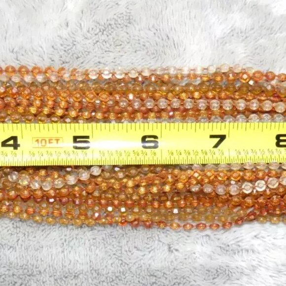 Vintage Long 8 Multi-Strand Amber Beaded Statement Necklace w/ Clasp abt 48" EUC - Picture 15 of 16